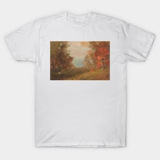 Woodland Scene in Autumn (Hudson, New York or Maine) by Frederic Edwin Church T-Shirt